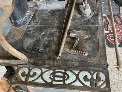 antique wood coal cook stove