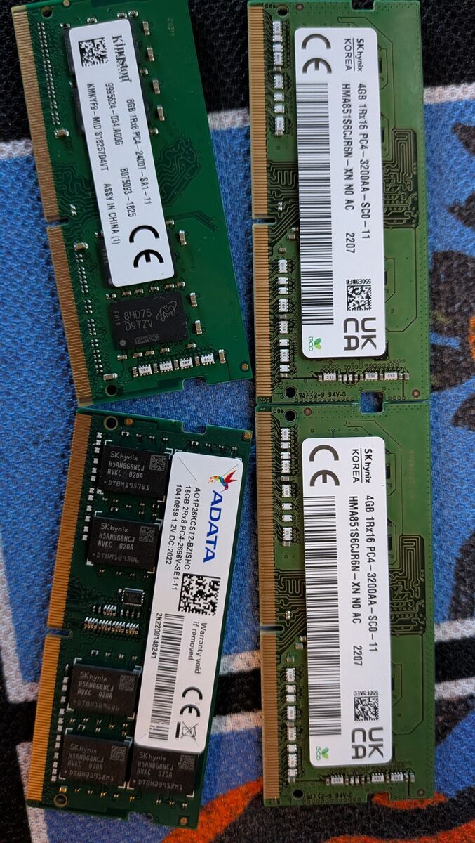 SODIMM Laptop DDR4 RAM 2x 4GB -OR- 1x 8GB Kingston -OR- 1x 16GB ADATA 50$ PER 8GB