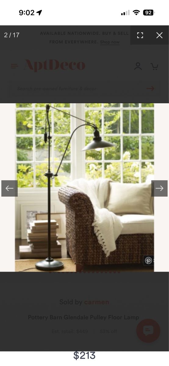 Pottery Barn Glendale Pulley Lamp