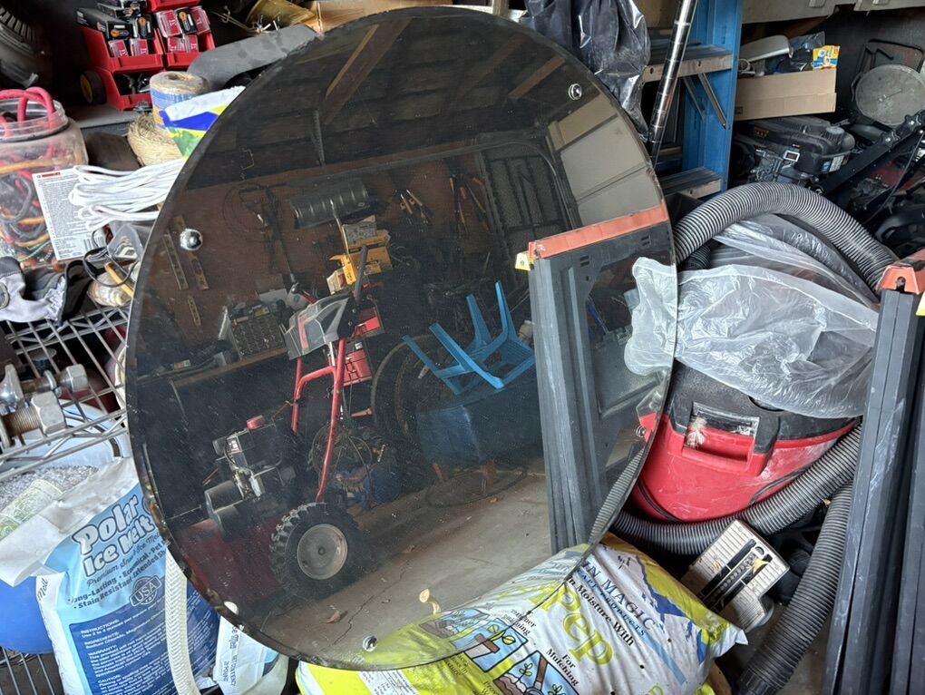 Large 36 Inch Round Vintage Mirror