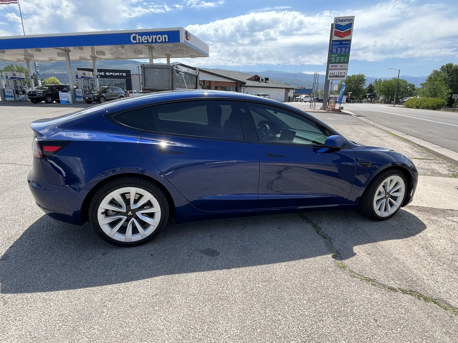 2022 Blue Tesla Model 3