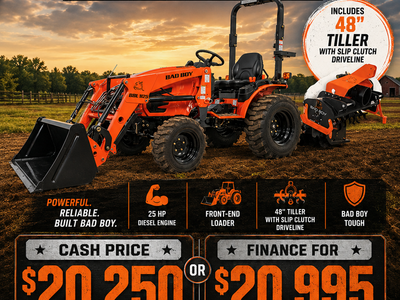 FATHER'S DAY SPECIAL BAD BOY 1025H TRACTOR, LOADER, TILLER!