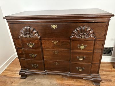 Vintage Chippendale Style Mahogany Sideboard Chest