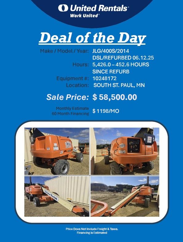 Boom lift JLG 400S reconditioned with 452 hrs since rebuild 2014