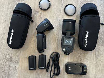 Profoto A1 Nikon 2-Light Kit – 2 A1 Flashes + 4 Batteries + Accessories