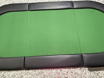Portable Green Felt Poker Table Top with Padded Rail and Carrying Case