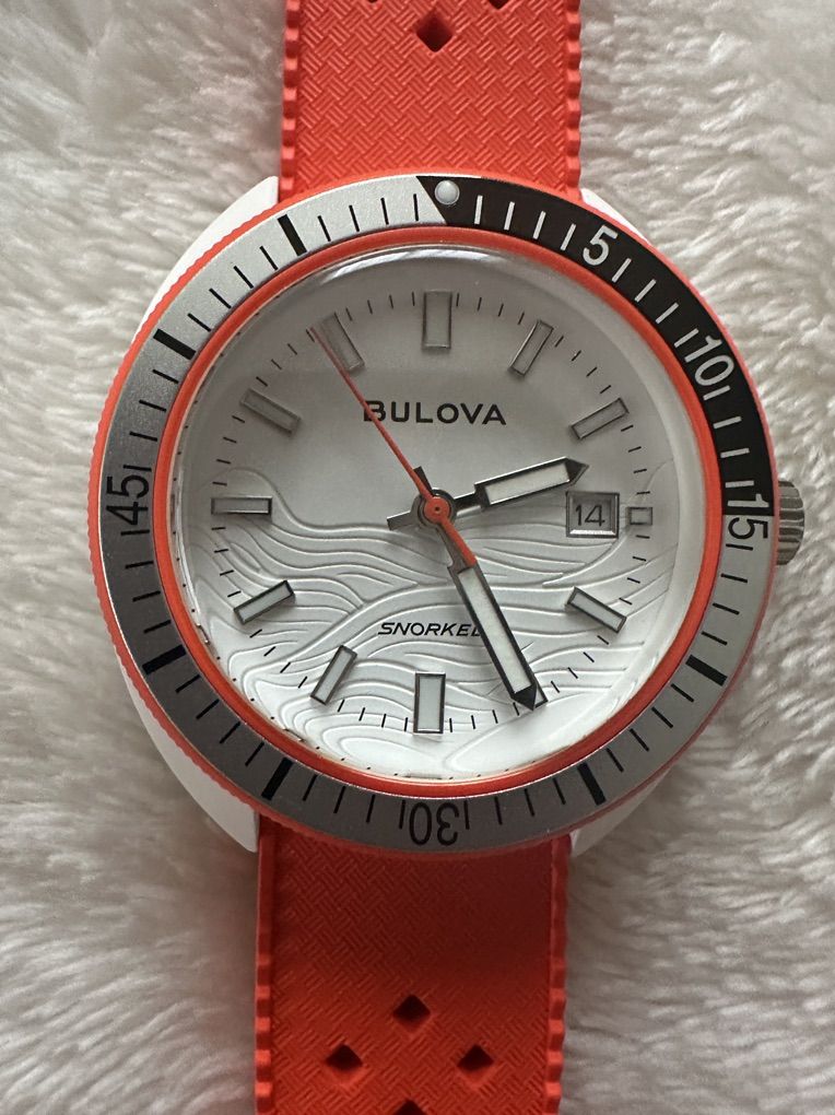 Bulova Ceramic Case/Orange Strap - New Never Worn