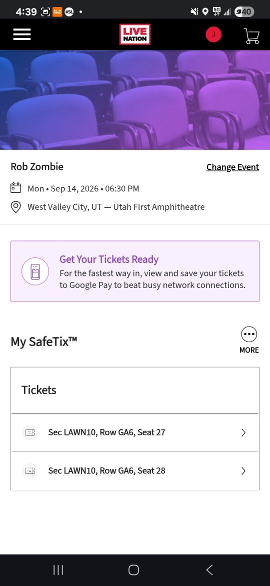 2 Rob Zombie Concert Tickets - Sep 14, 2026 - Utah First Amphitheatre