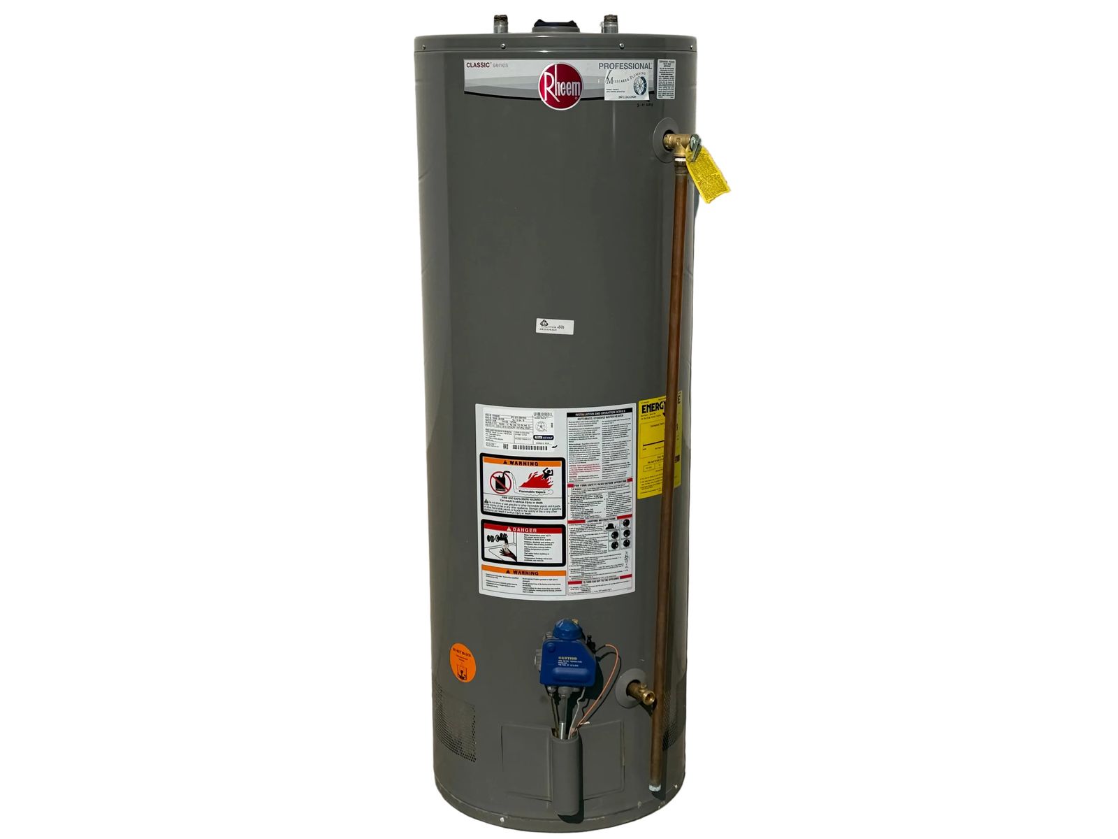 SAVE 75%! 2018 Rheem 50 Gallon Gas Water Heater for 3 to 5 Person Residential Households - Fully Functional Reclaimed Condition