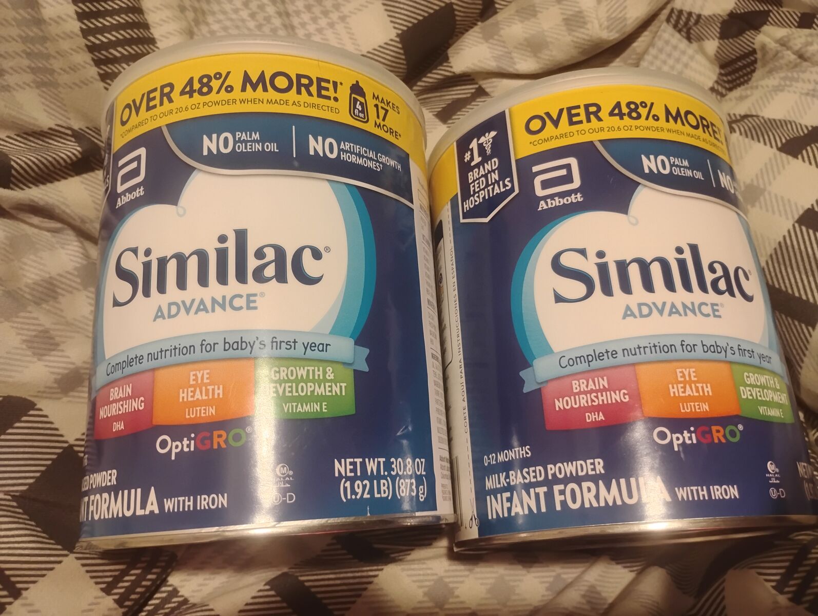 Similac advance 1.92 pound baby formula 2 cans available
