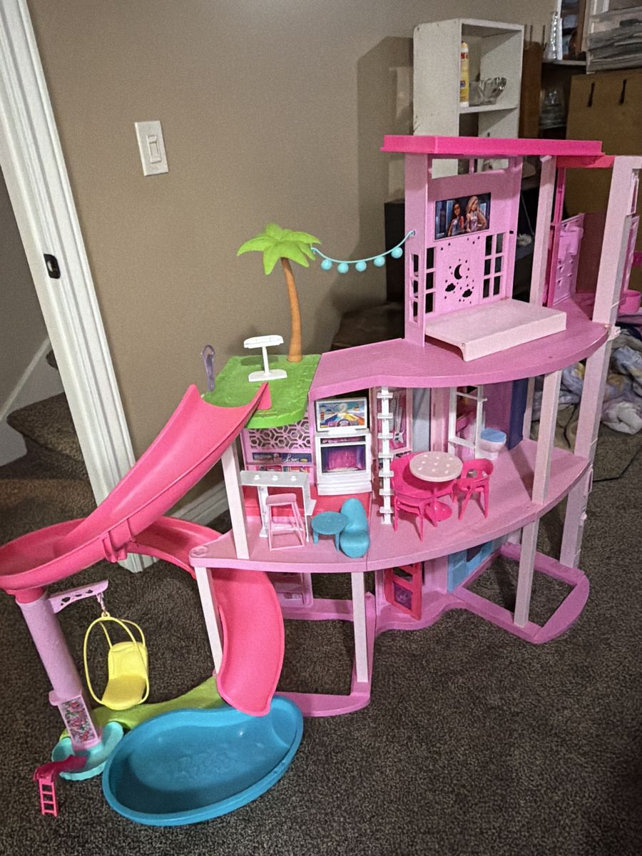 Barbie Dreamhouse Dollhouse with Pool and Slide - Used Doll House Toy