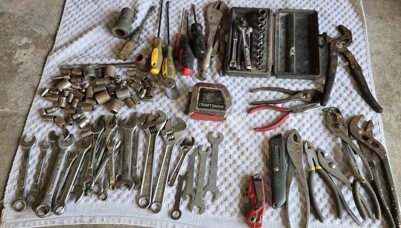 Craftsman Tool Box with Assorted Hand Tools, Sockets, and Pliers