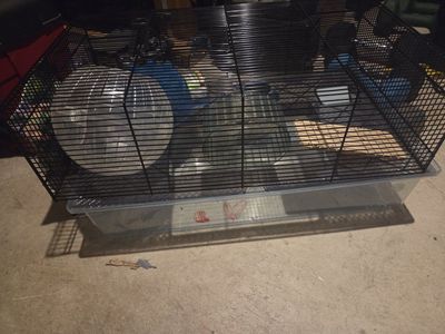 Large Hamster Cage with Accessories - Wheel, Food Bowl, Water Bottle, Bedding