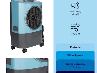 Hessaire 1300-CFM 3 -Speed Portable Evaporative Cooler for 500-sq ft