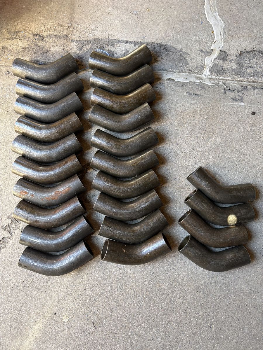 carbon Steel tubing elbows 6” x 2”  24 piece pieces5.00 each or all for 100.00