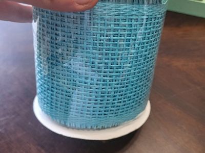 Turquoise Paper like Mesh Ribbon.