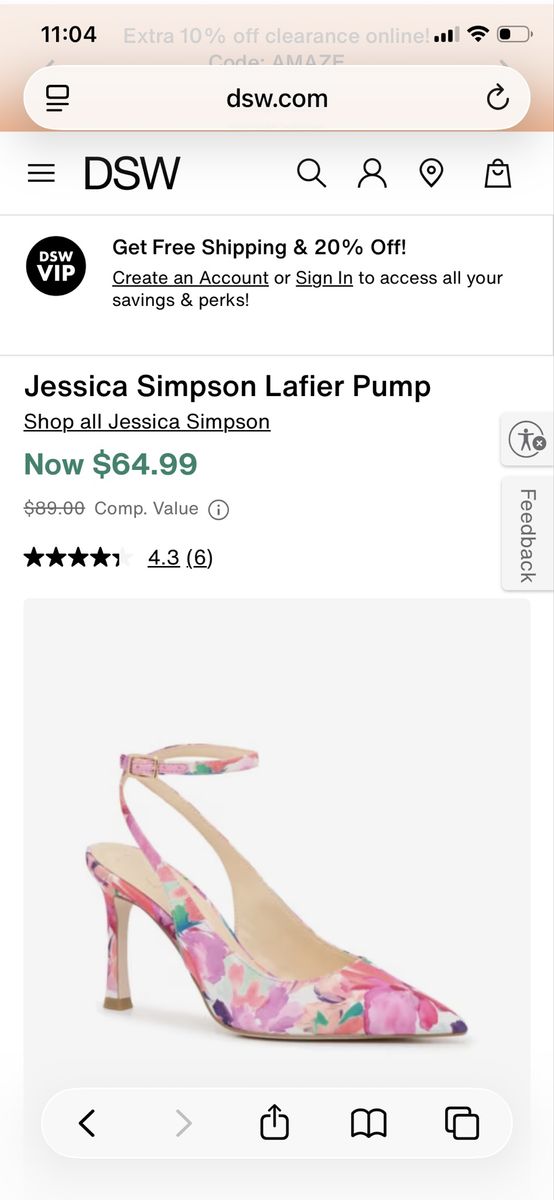 Pink floral heels 7.5 - Jessica Simpson