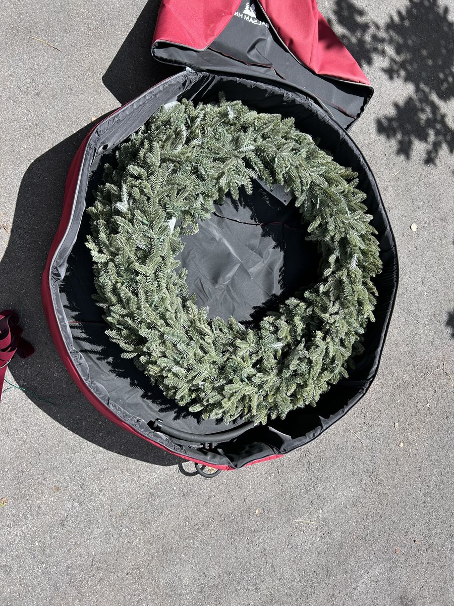 Balsam Hill Fraser Fir Foliage Faux Wreath - 2 for $75 with storage bag
