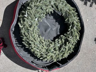 Balsam Hill Fraser Fir Foliage Faux Wreath - 2 for $75 with storage bag