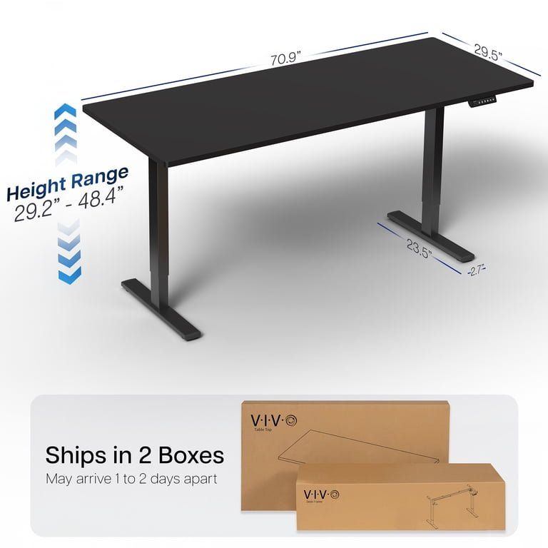 VIVO Electric Standing Desk 71x30 Black, NIB