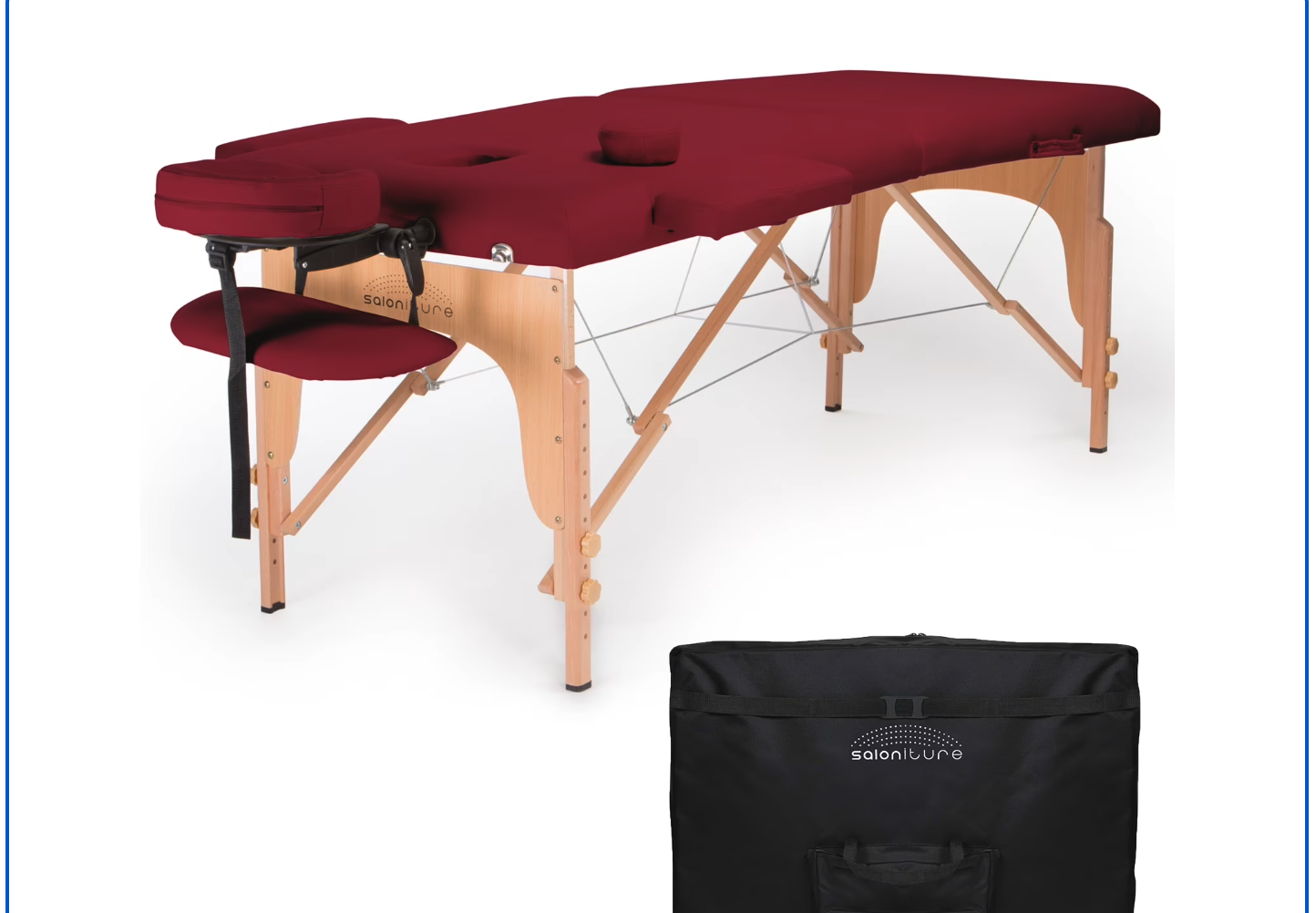 Used Professional Portable Folding Massage Table with Carrying Case - Burgundy