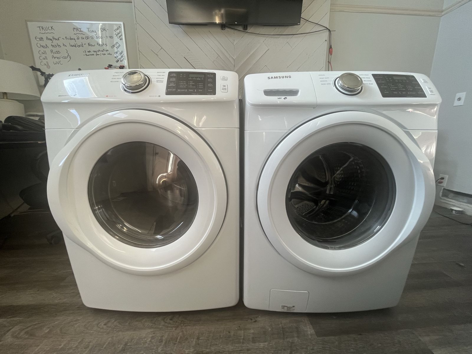 Samsung Front Load Washer and Electric Dryer Set - White
