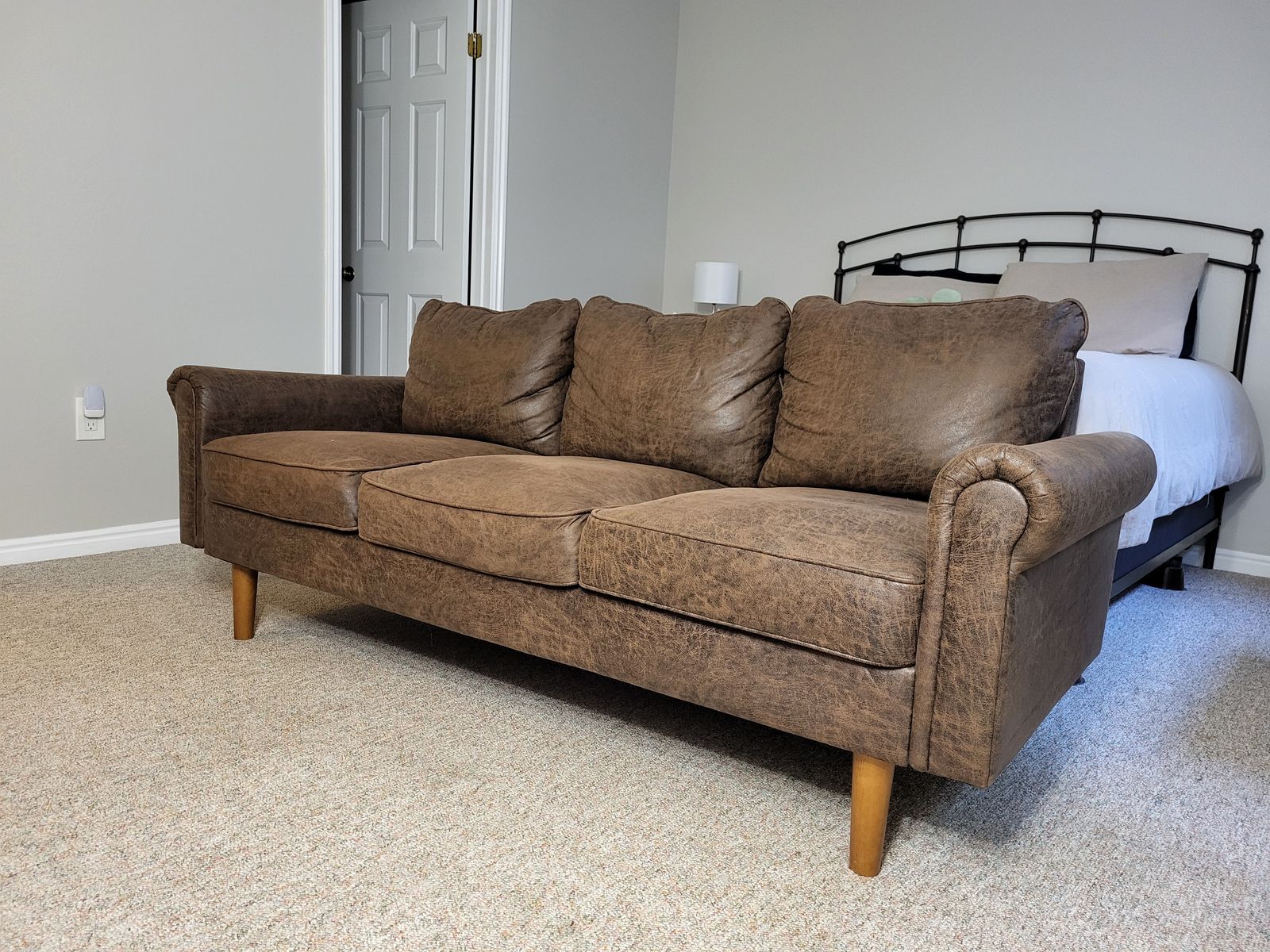 73'' Faux Leather Sofa