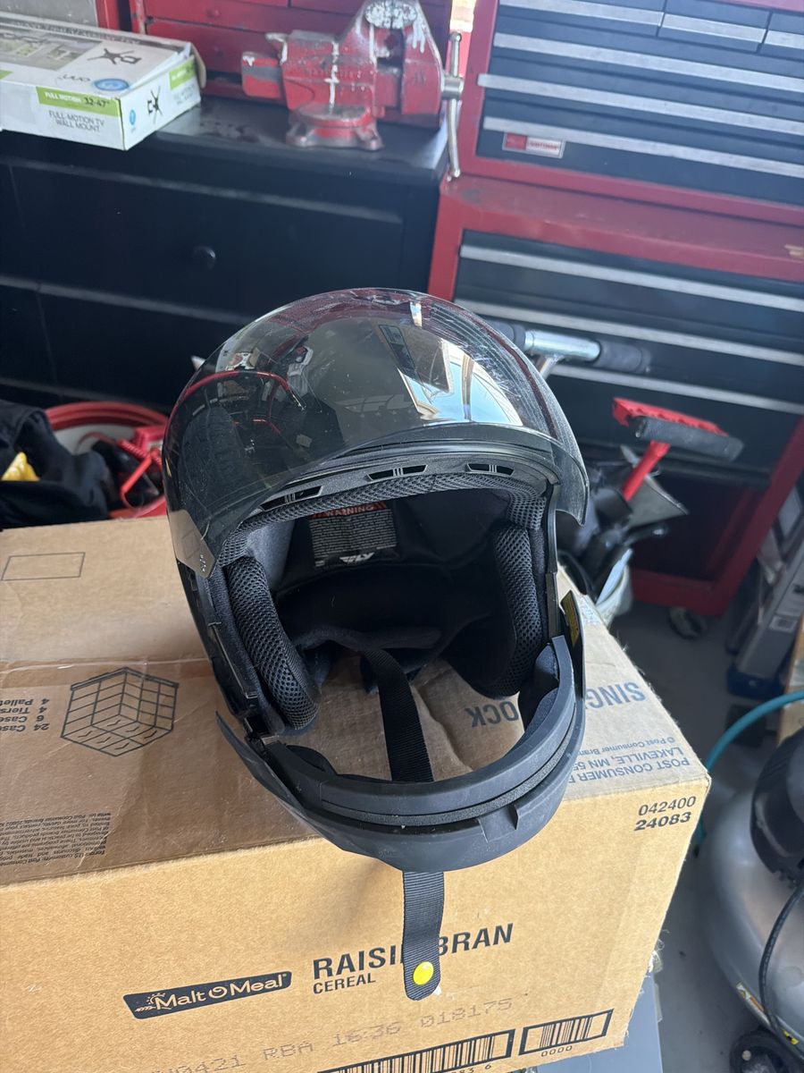 Fly DOT Certified Motorcycle Helmet - Black