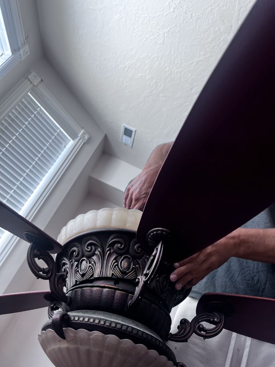 Beautiful ornate ceiling fan with integrated light