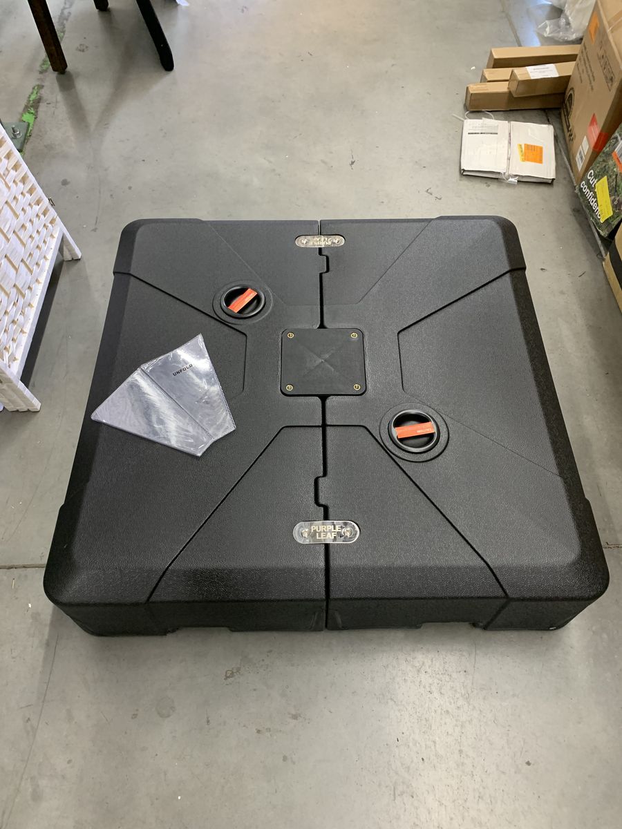 PURPLE LEAF 220 lbs. Square 3D Surface Fashionable Sand/Water Filled Patio Umbrella Base in Black
