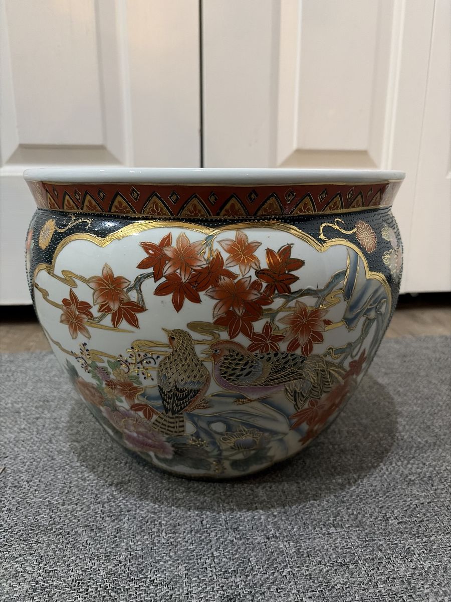 Huge Porcelain Vintage Koi Fish Planter/Bowl
