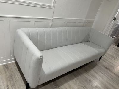 Modern Light Gray Tufted Upholstered Couch / Sofa
