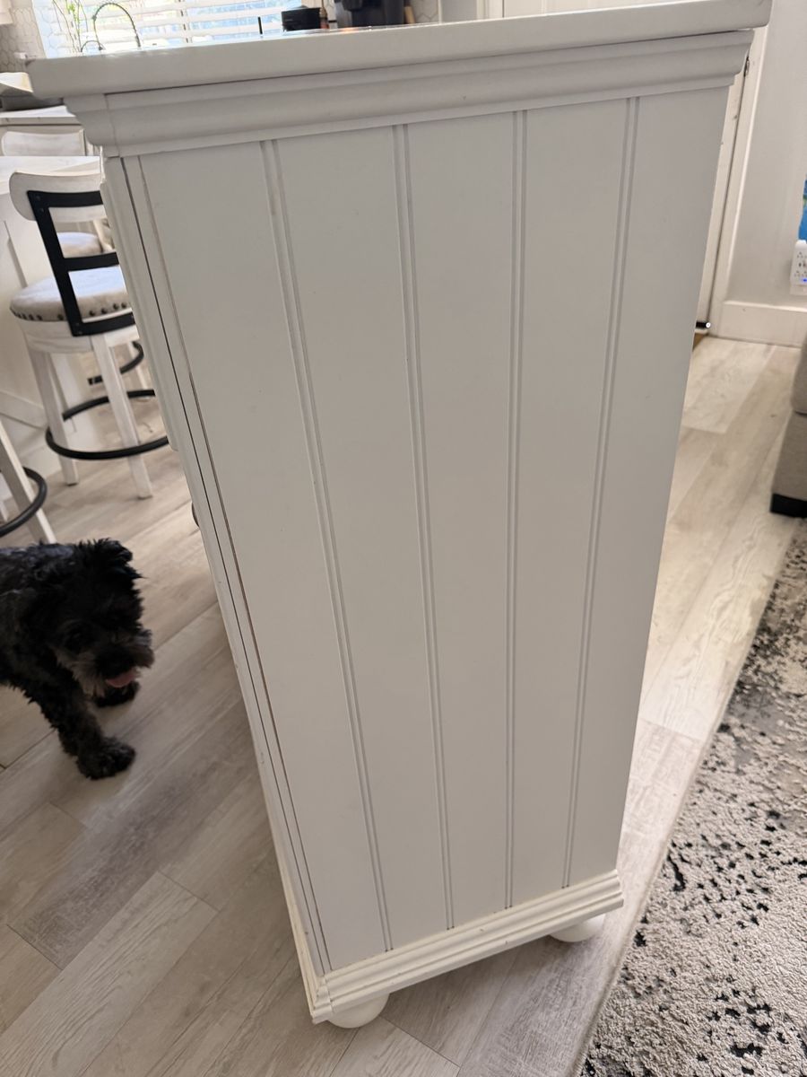 White Wood Dresser with 10 Drawers - Used Condition Tall Farmhouse Dresser