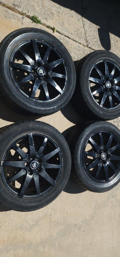 Set of 4 Black 17-Inch Wheels and Tires 235/50R17