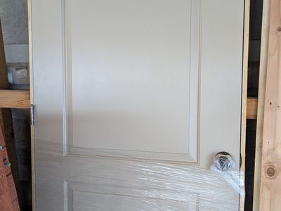 36 in x 80 in RH swing inside door with frame and hardware