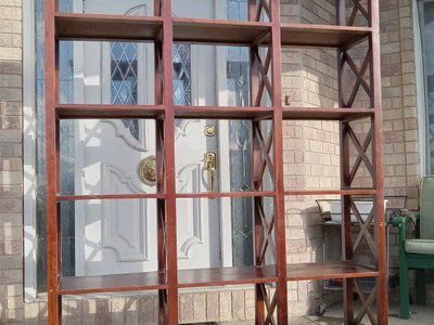 Big Wooden X Framed 5 Shelf Long Tall Sturdy