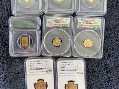 Graded Gold Coin Collection - ICG MS70, CAC MS69, NGC MS69 - Mixed Denominations & Years