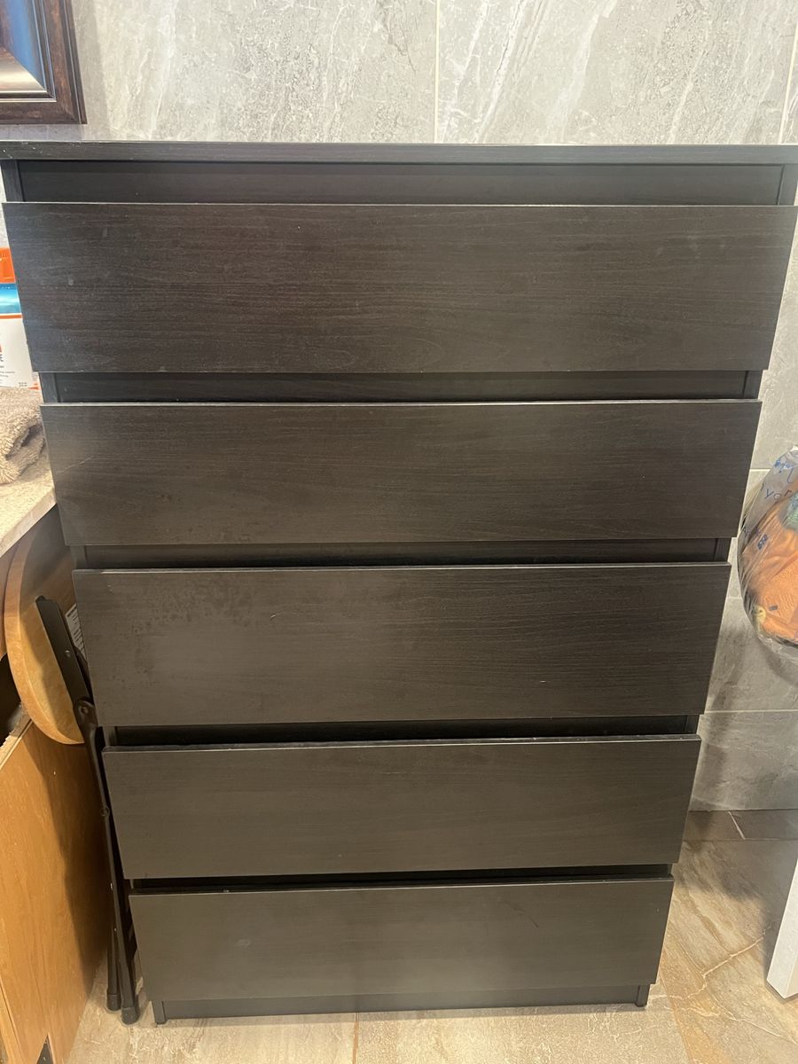 IKEA Malm 6-Drawer Dresser/Chest - Black-Brown, Great Storage Solution