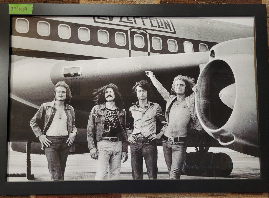 Framed Led Zeppelin Airplane Poster Photo 27 x 39 Inches