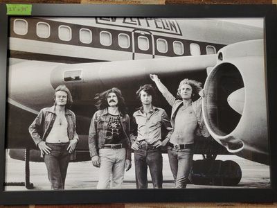 Framed Led Zeppelin Airplane Poster Photo 27 x 39 Inches
