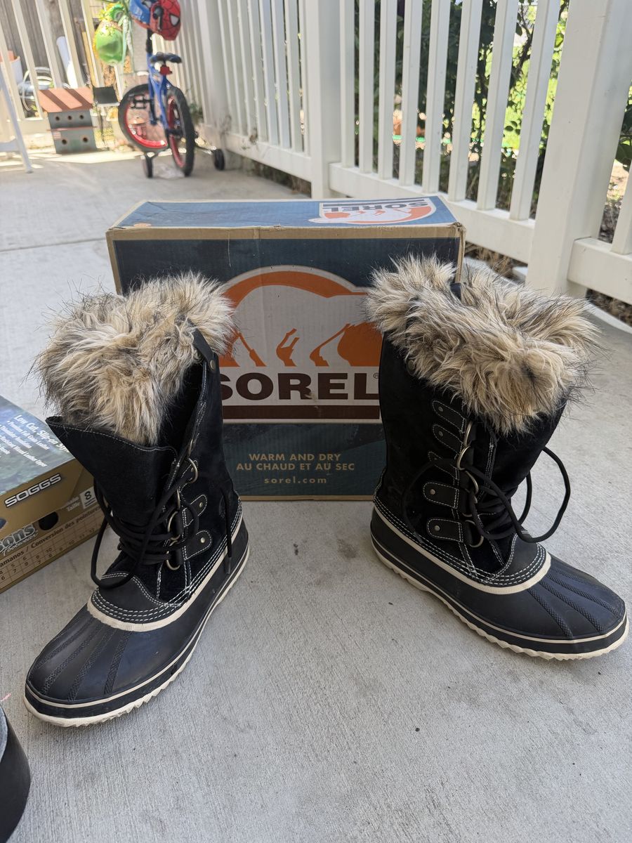 Sorel Women's Winter Snow Boots - Black, Faux Fur Trim