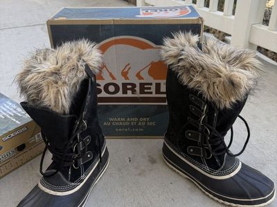Sorel Women's Winter Snow Boots - Black, Faux Fur Trim