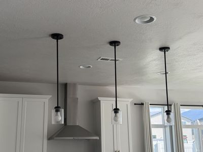 Set of 3 Modern Black Glass Pendant Lights