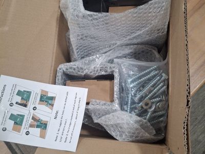 POOAMY A-Frame Heavy Duty Black Swing Set Brackets & Swing Hangers with Mounting Hardware