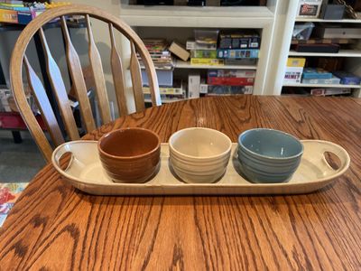 Cute Glassware Tray w/3 Bowls