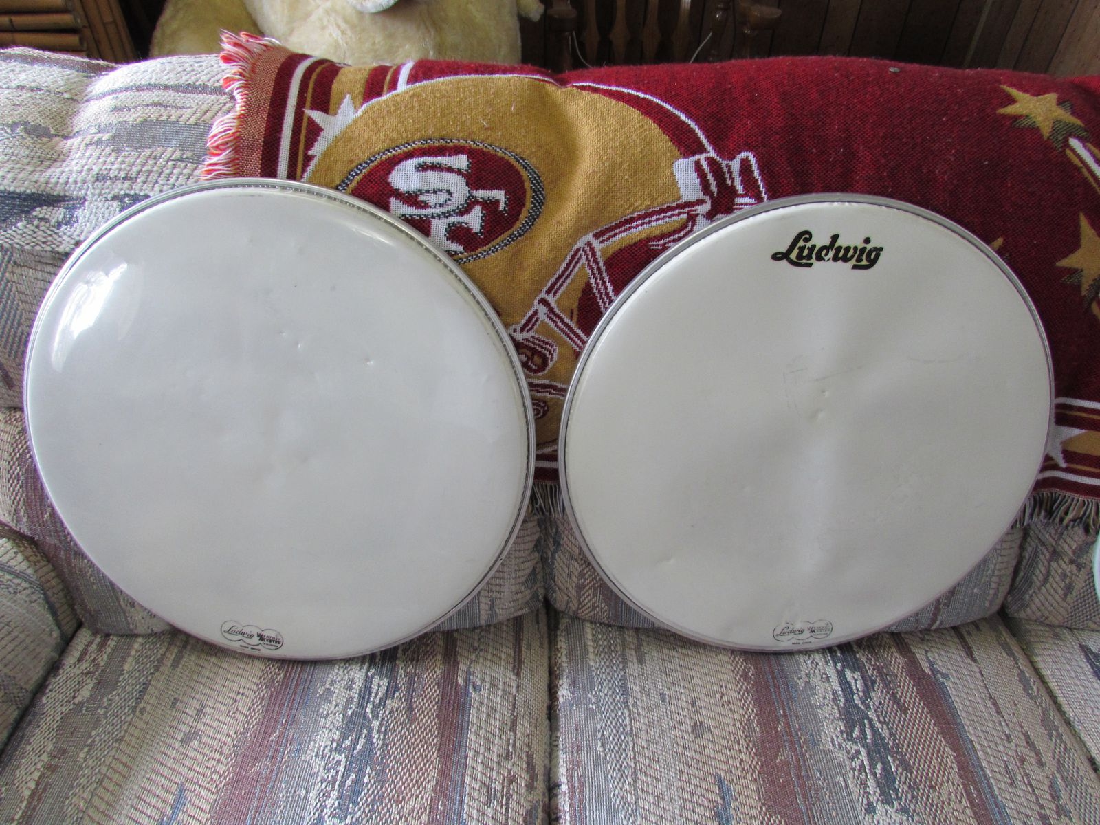 LUDWIG 20" BASS DRUM HEADS 1960'S