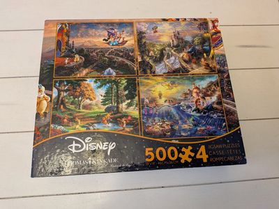 Disney Thomas Kinkade 4-in-1 Jigsaw Puzzle Multipack 500 Pieces Each- All COMPLETE