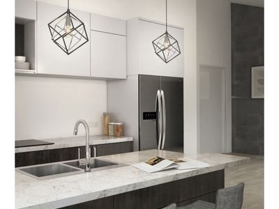 New PAIR of Modern Geometric Metal Cage Pendant Light Fixtures Black