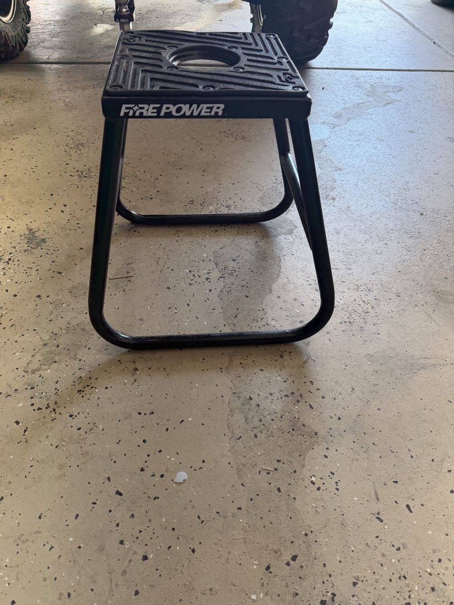 Fire Power Motorcycle Dirt Bike Stand Black Steel Fixed Stand