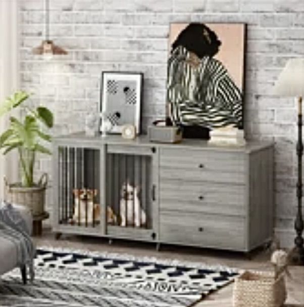 Large Dog Crate With 3 Large Drawers